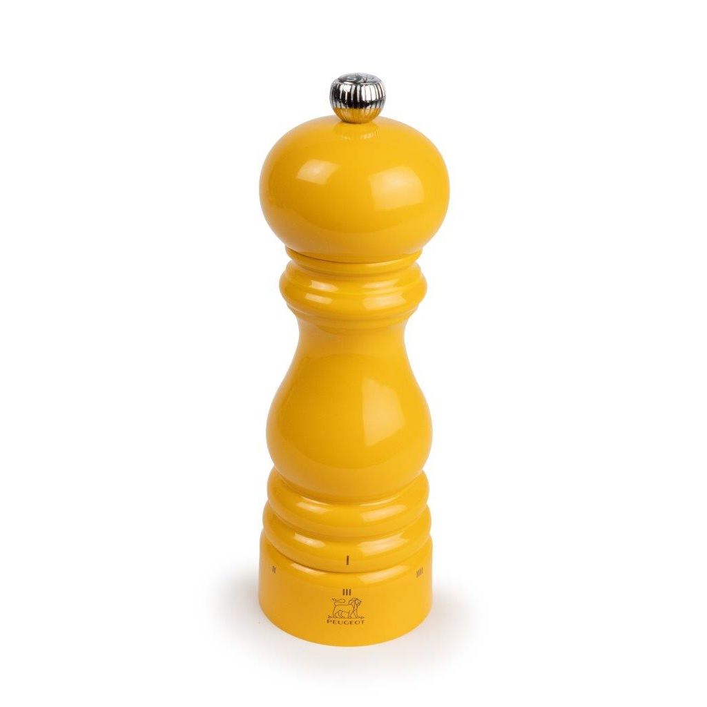 Moulin à sel manuel u'Select Paris Rama bois laqué jaune safran 18 cm - Visuel 0
